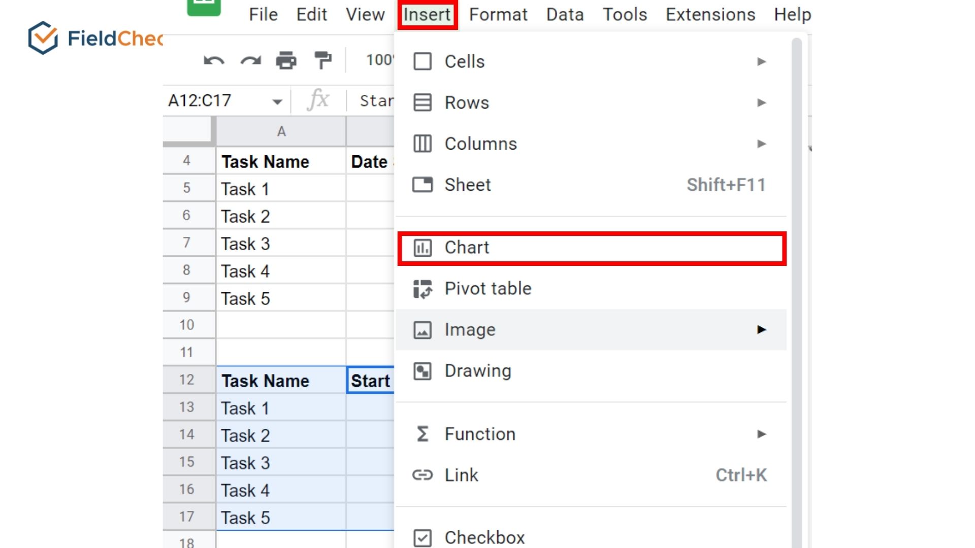 how to make gantt chart by google sheet