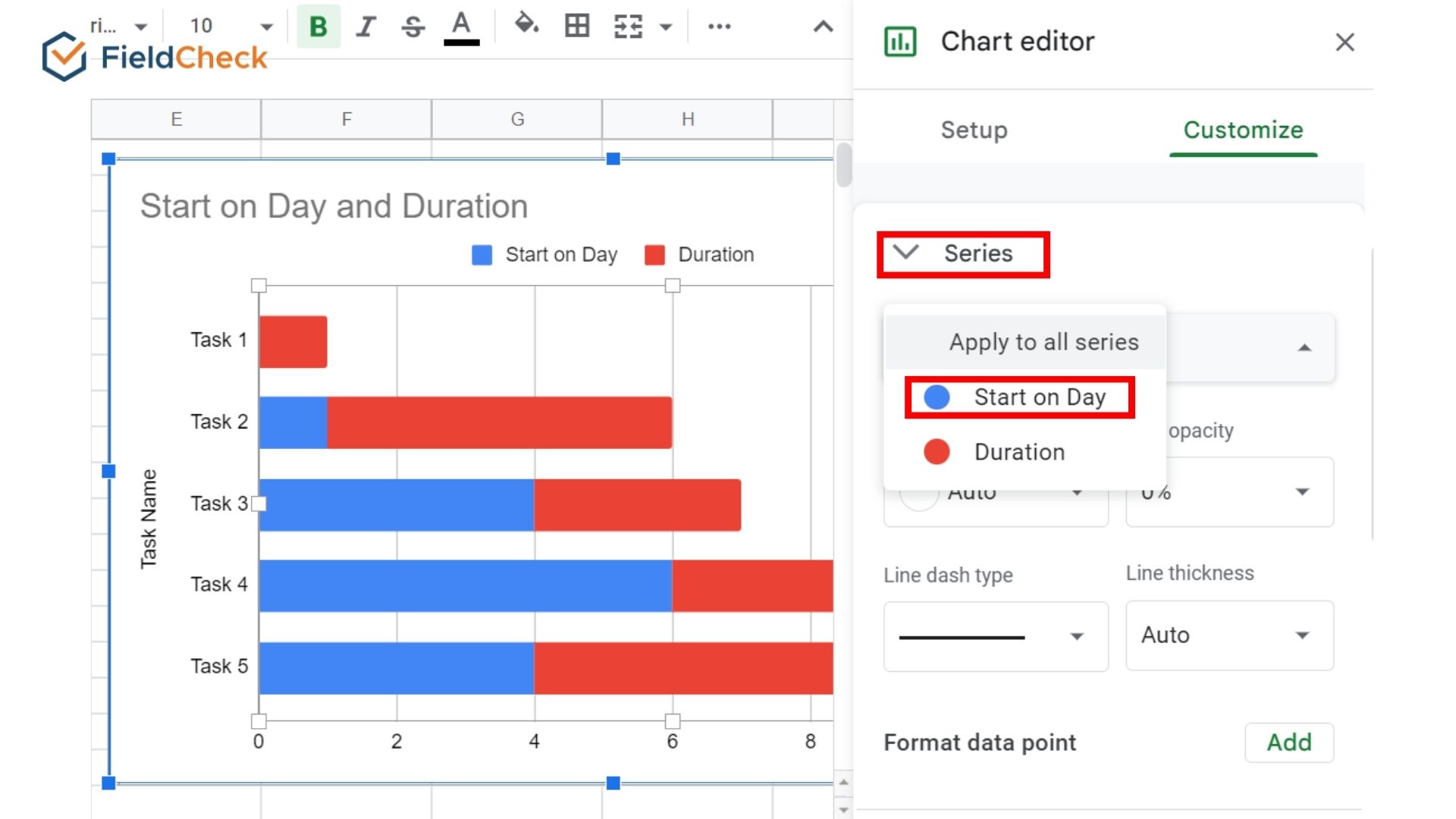 how to make gantt chart by google sheet