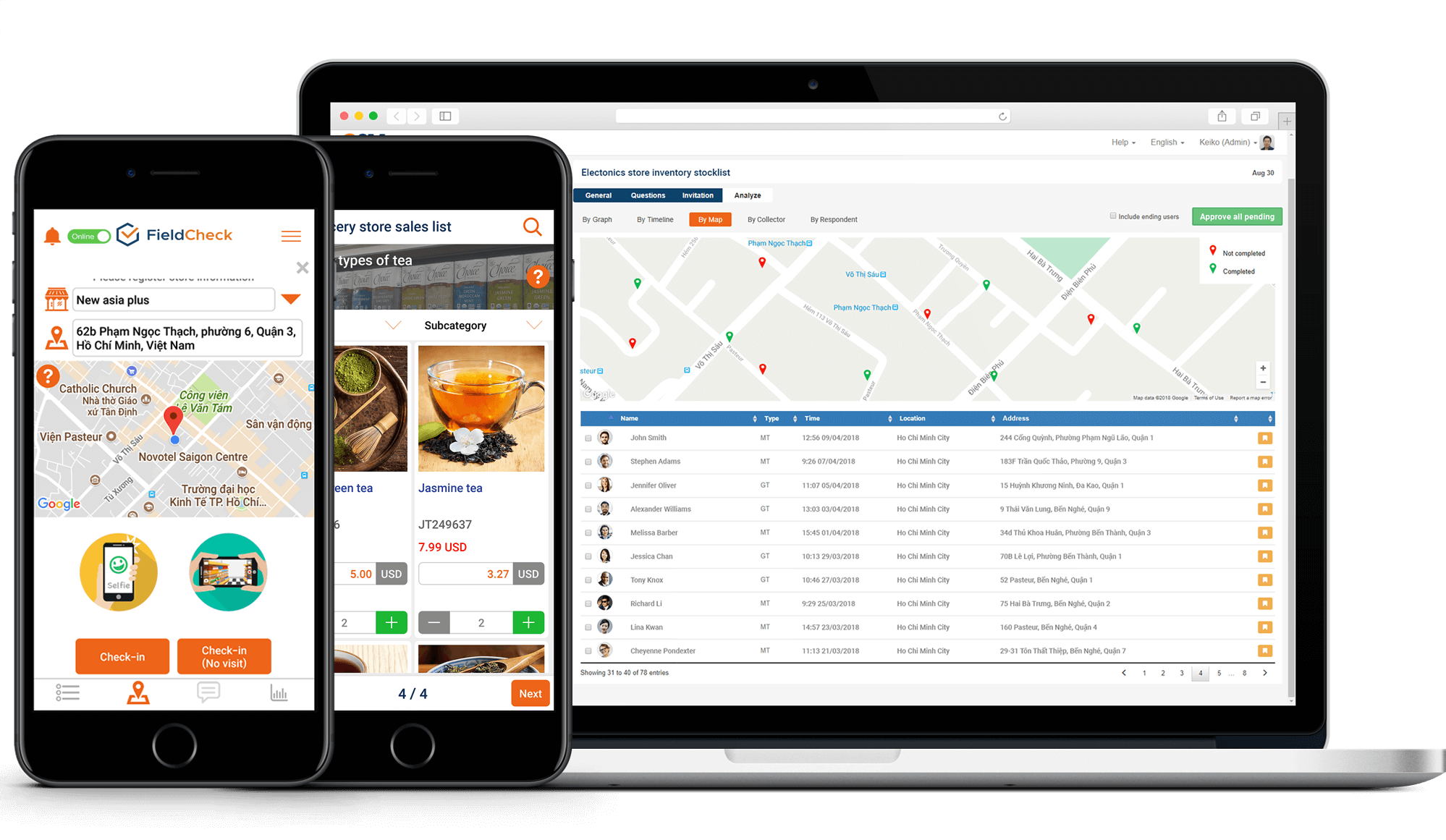 Task software. FIELDCHECK. Sales Manager tasks. Field agent app.